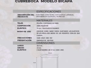 CUBREBOCAS BICAPA - BICAPA