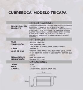 CUBREBOCAS TRICAPA - TRICAPA