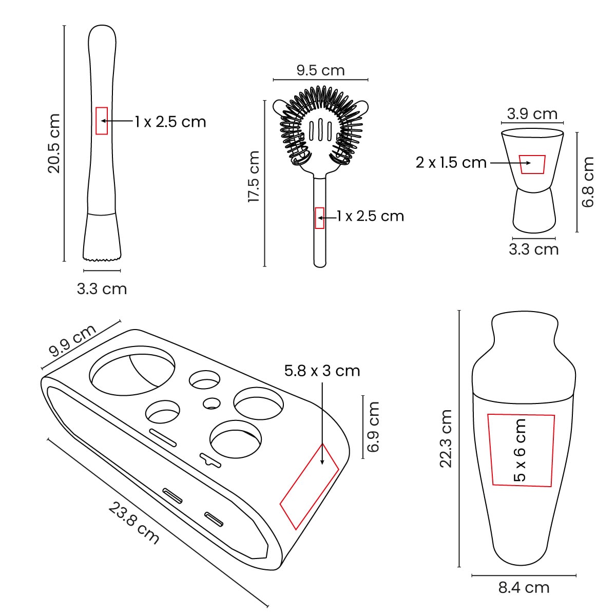 SET SHAKER MIXARE - BAR 042 N